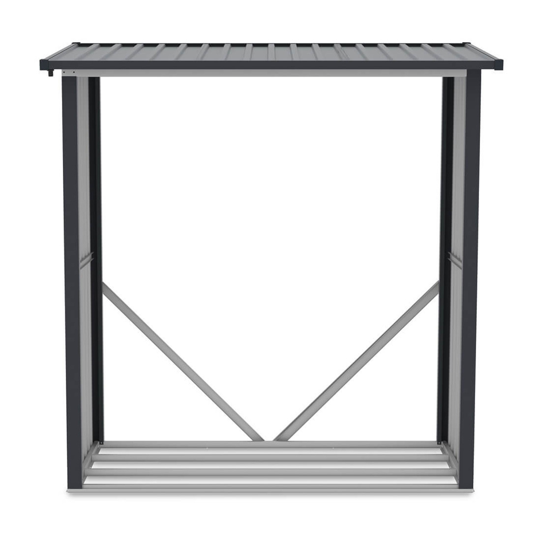 Solidna drewutnia Denver z metalu w jasnoszarym odcieniu od firmy Hardmaister