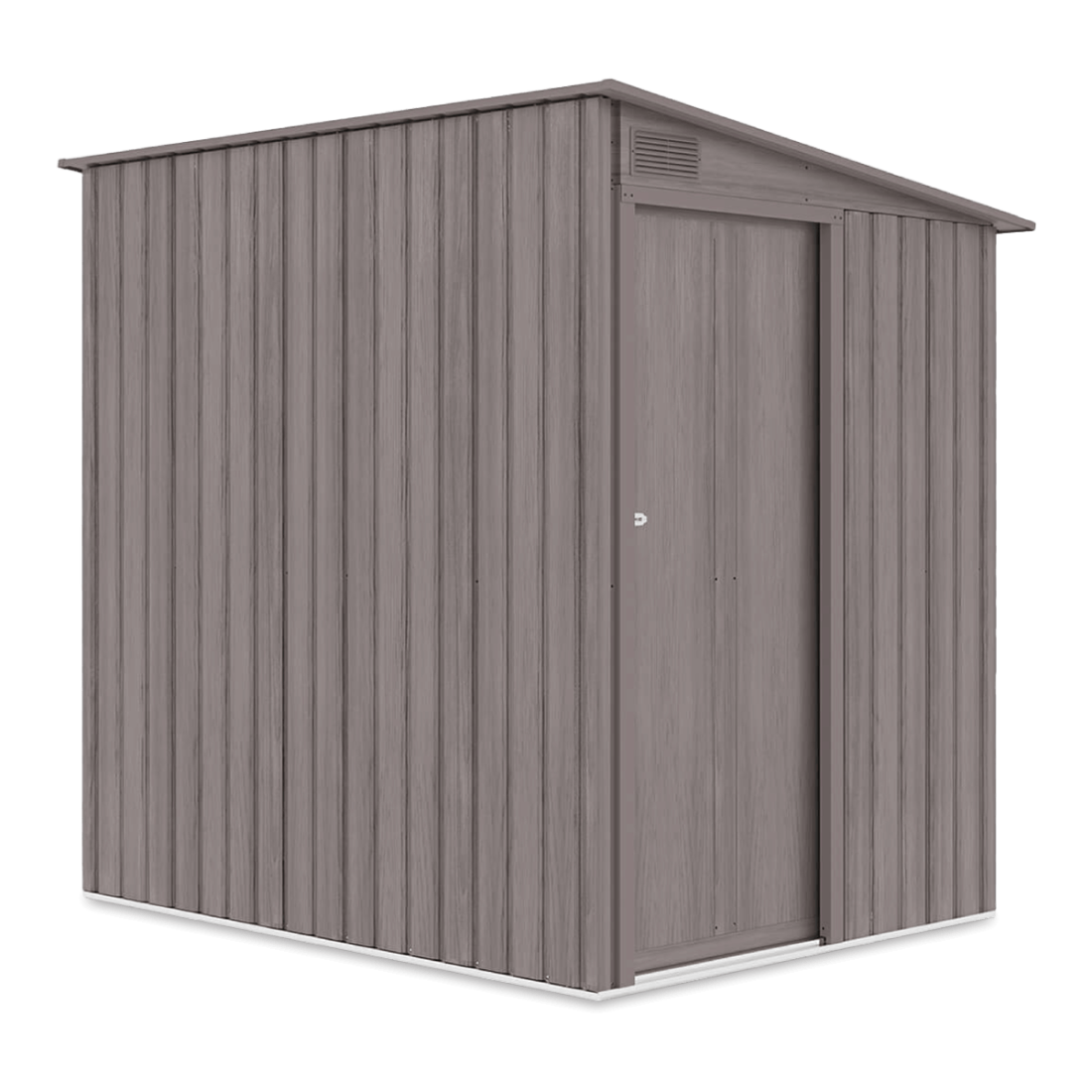 domek narzędziowy w kolorze jasnego drewna z ukośnym dachem