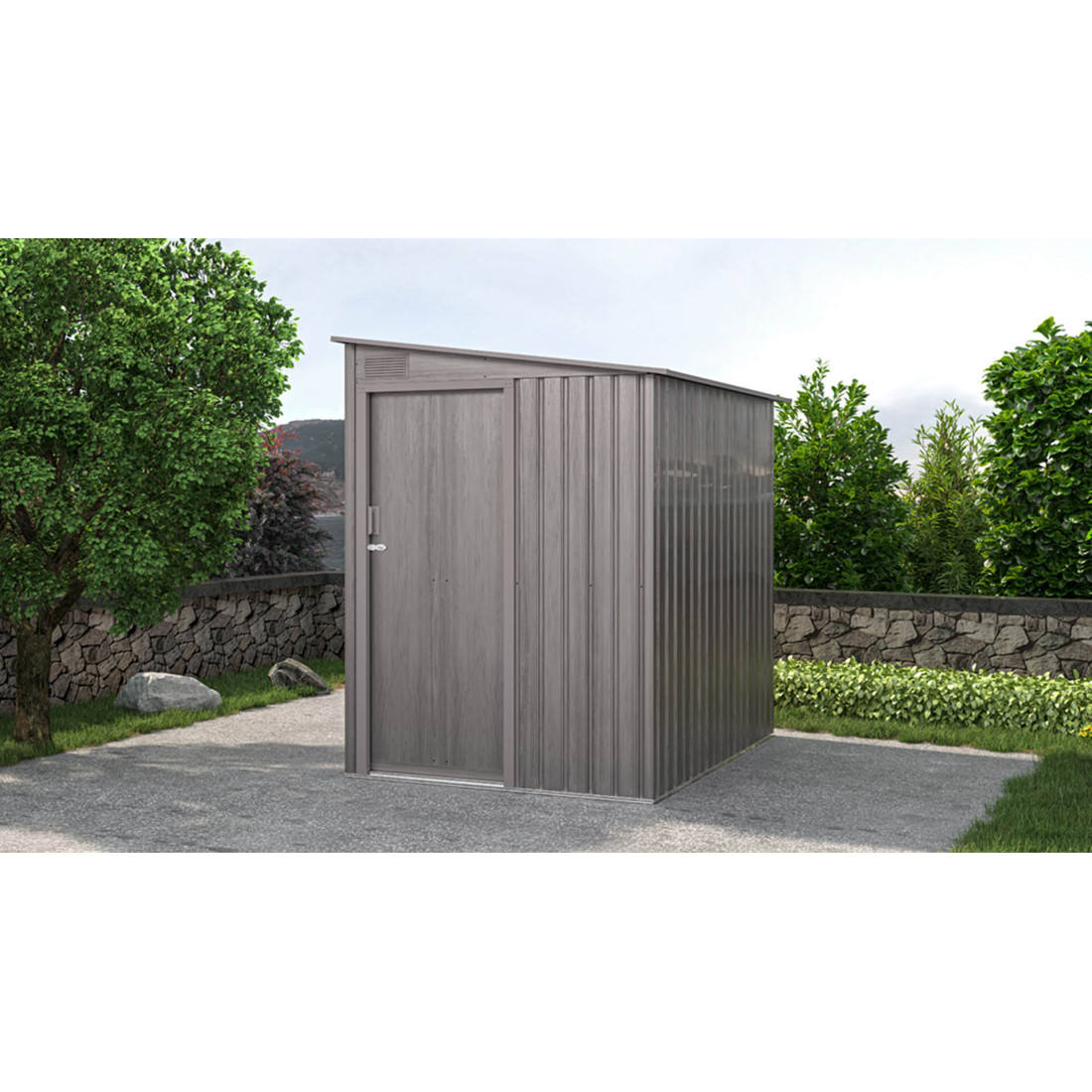 Aranżacja w ogrodzie domku ogrodowego JASPER 150x194cm w kolorze jasnego drewna