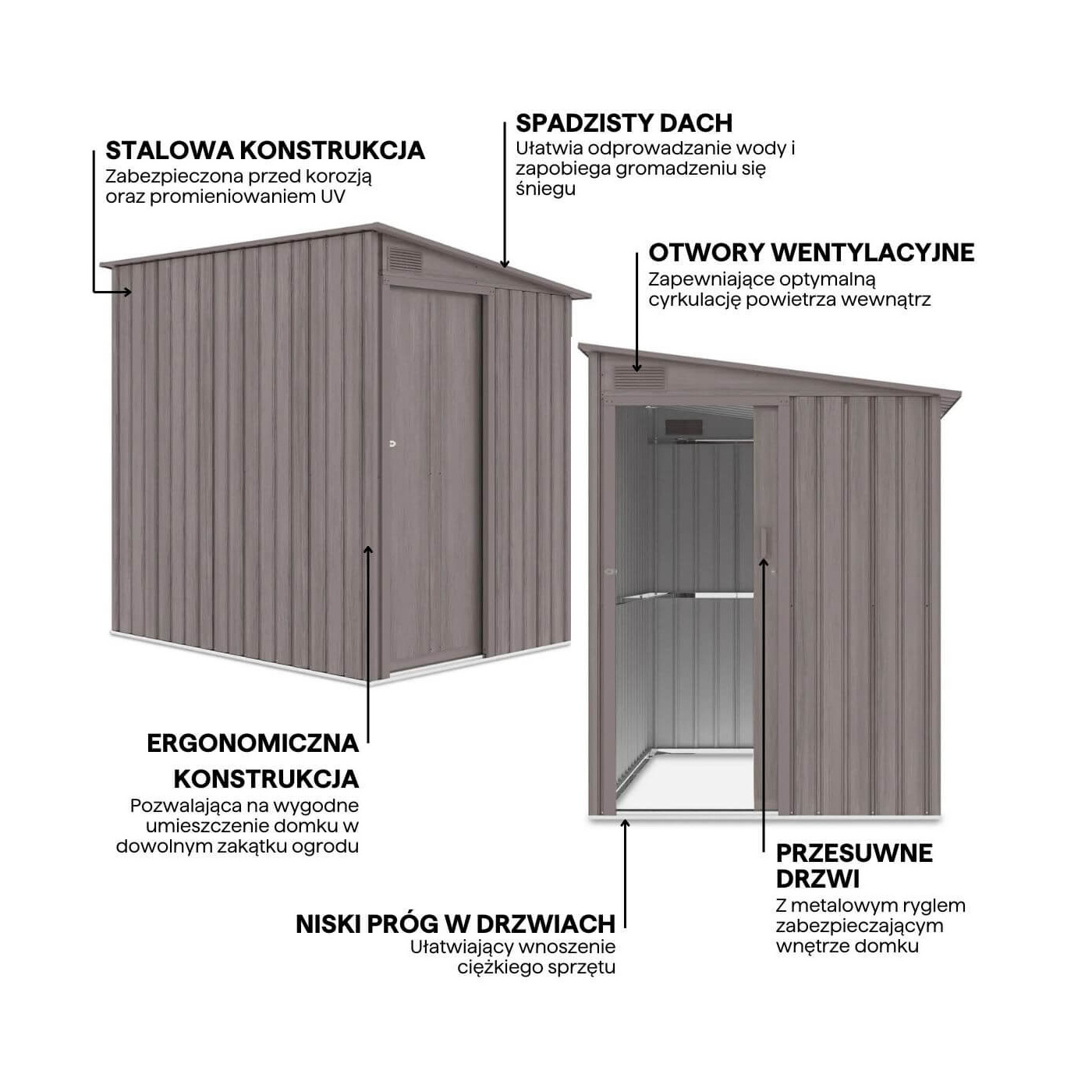 Grafika z detalami i cechami domku narzędziowego JASPER 150x194cm