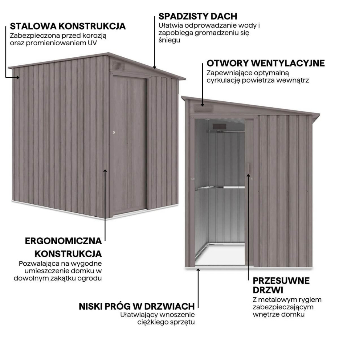 Grafika z detalami i cechami domku narzędziowego JASPER 150x194cm