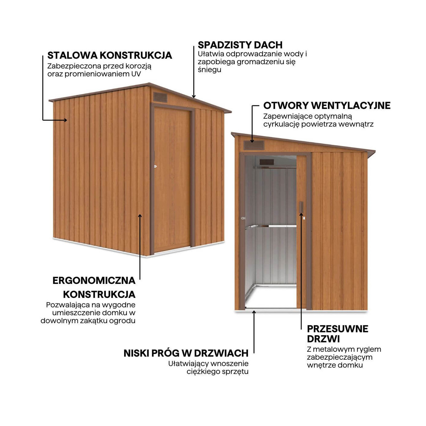 Grafika z detalami i cechami domku narzędziowego jasper 150x194cm hardmaister