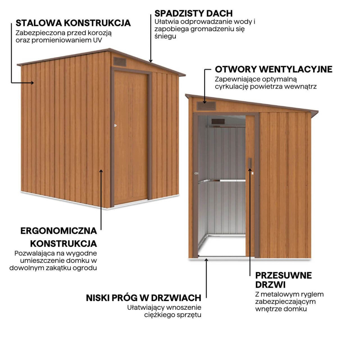 Grafika z detalami i cechami domku narzędziowego jasper 150x194cm hardmaister