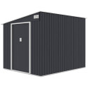 Prawa strona domku narzędziowego JASPER 214x257cm Cold Grey, dach pochylony na lewą stronę