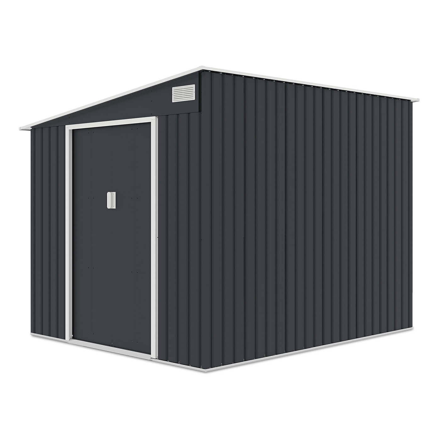 Prawa strona domku narzędziowego JASPER 214x257cm Cold Grey, dach pochylony na lewą stronę