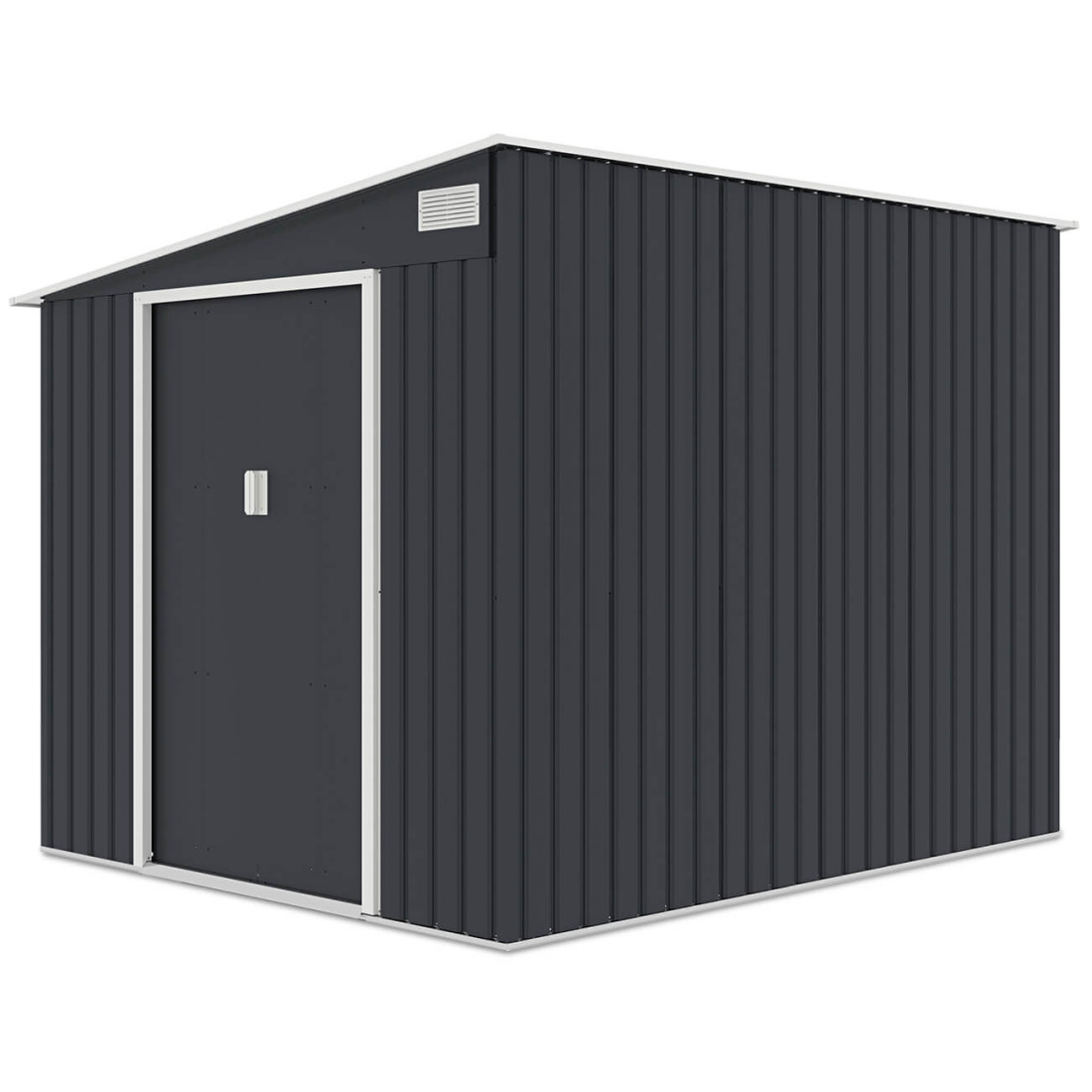 Prawa strona domku narzędziowego JASPER 214x257cm Cold Grey, dach pochylony na lewą stronę