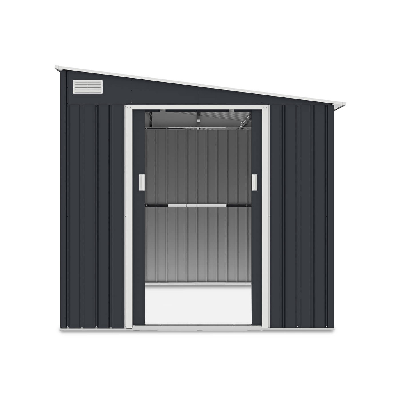 Przednia ściana domku na narzędzia, otwarte drzwi - JASPER 214x257cm Cold Grey