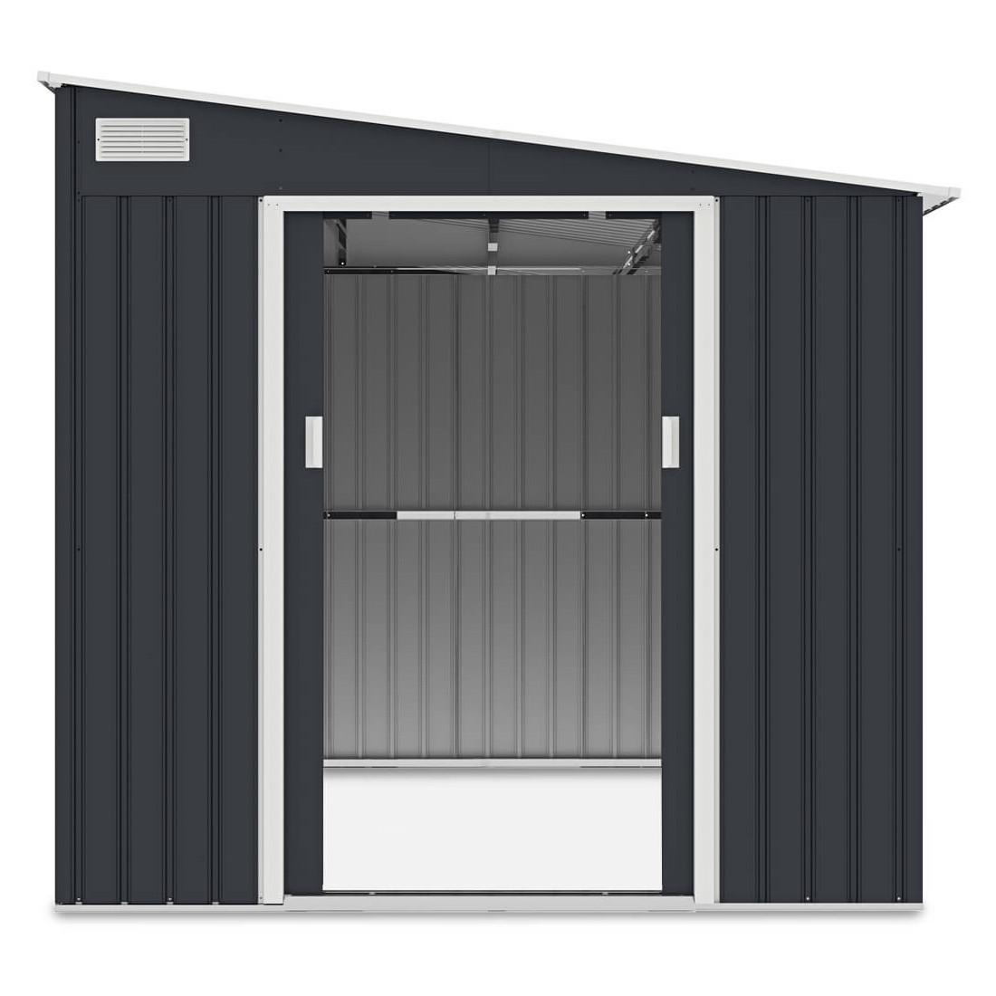Przednia ściana domku na narzędzia, otwarte drzwi - JASPER 214x257cm Cold Grey