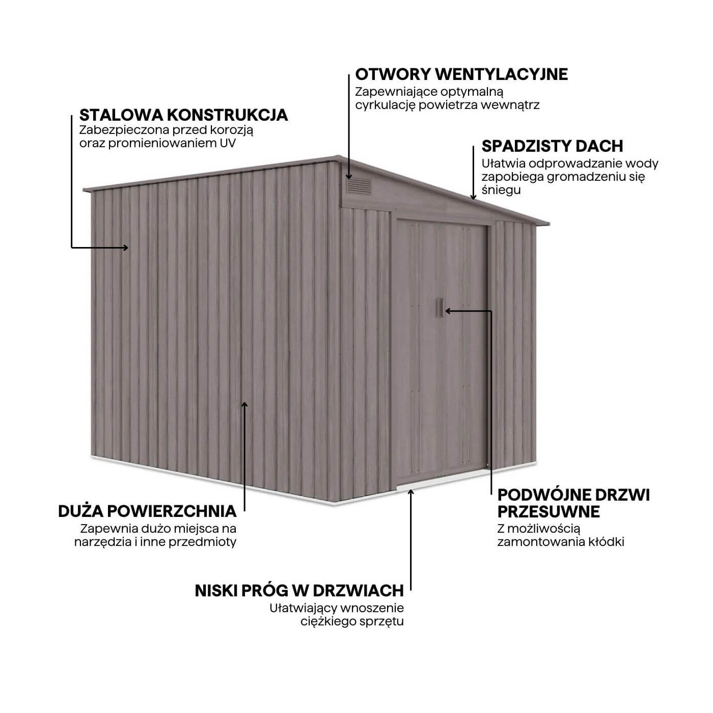 Grafika z cechami i detalami domku na narzędzia Jasper 214x257cm Light Wood