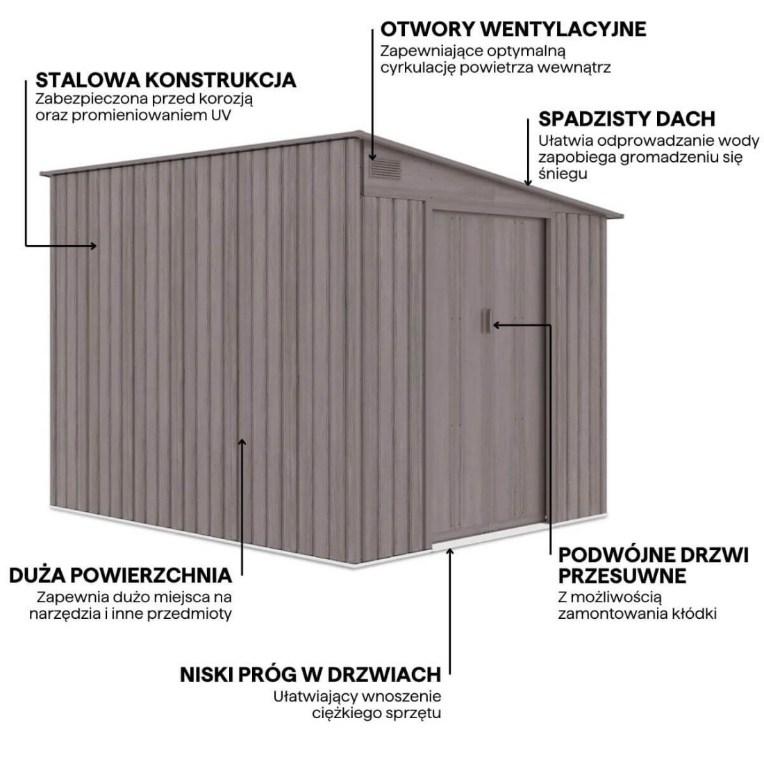 Grafika z cechami i detalami domku na narzędzia Jasper 214x257cm Light Wood