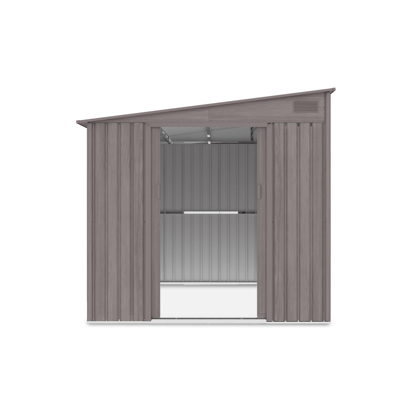 Widok na przednią ścianę domku, otwarte drzwi - Jasper 214x257cm Light Wood