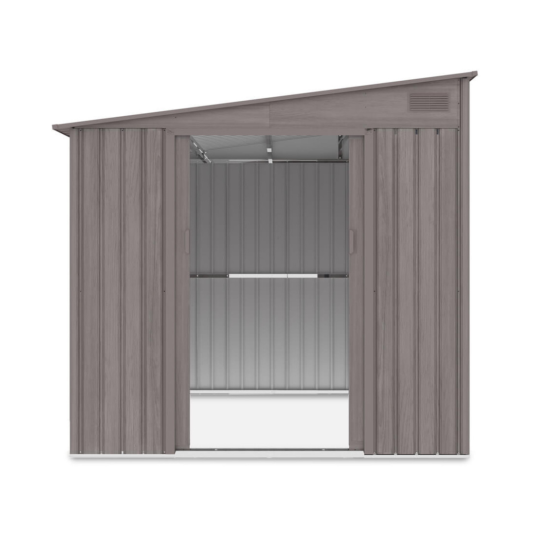 Widok na przednią ścianę domku, otwarte drzwi - Jasper 214x257cm Light Wood