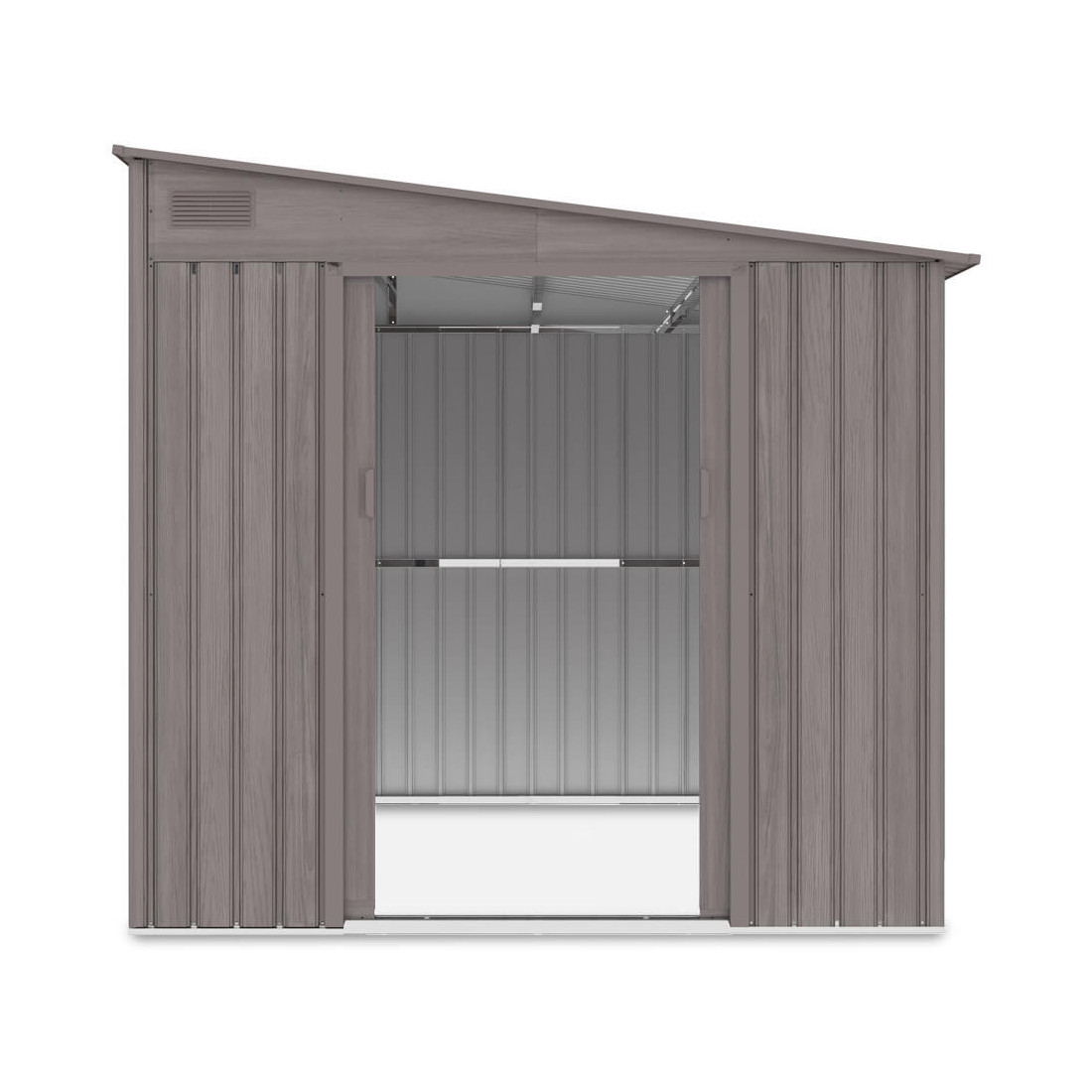 Szopa ogrodowa z otwartymi drzwiami, wariant z spadkiem dachu na prawą stronę Jasper 214x257cm Light Wood