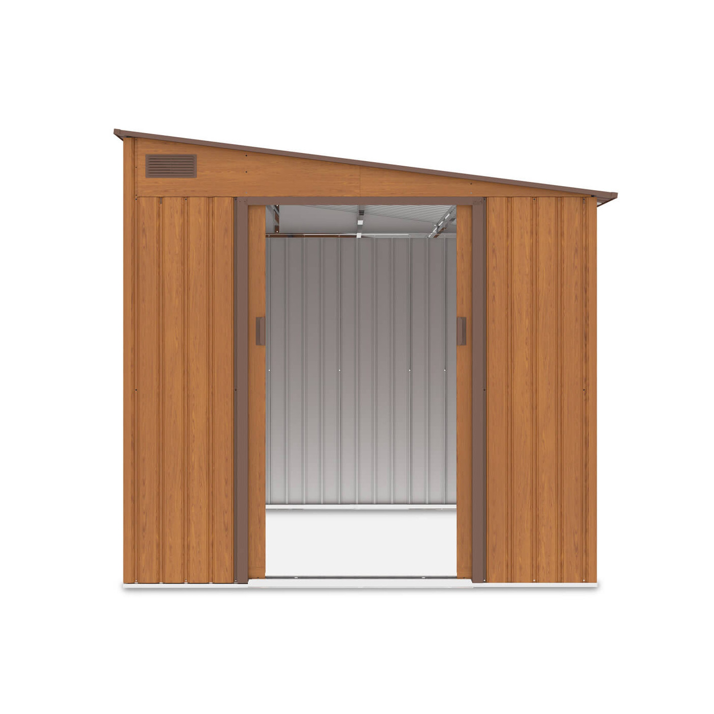 Widok na przód domku narzędziowego z otwartymi drzwiami - JASPER 214x257cm Hardmaister