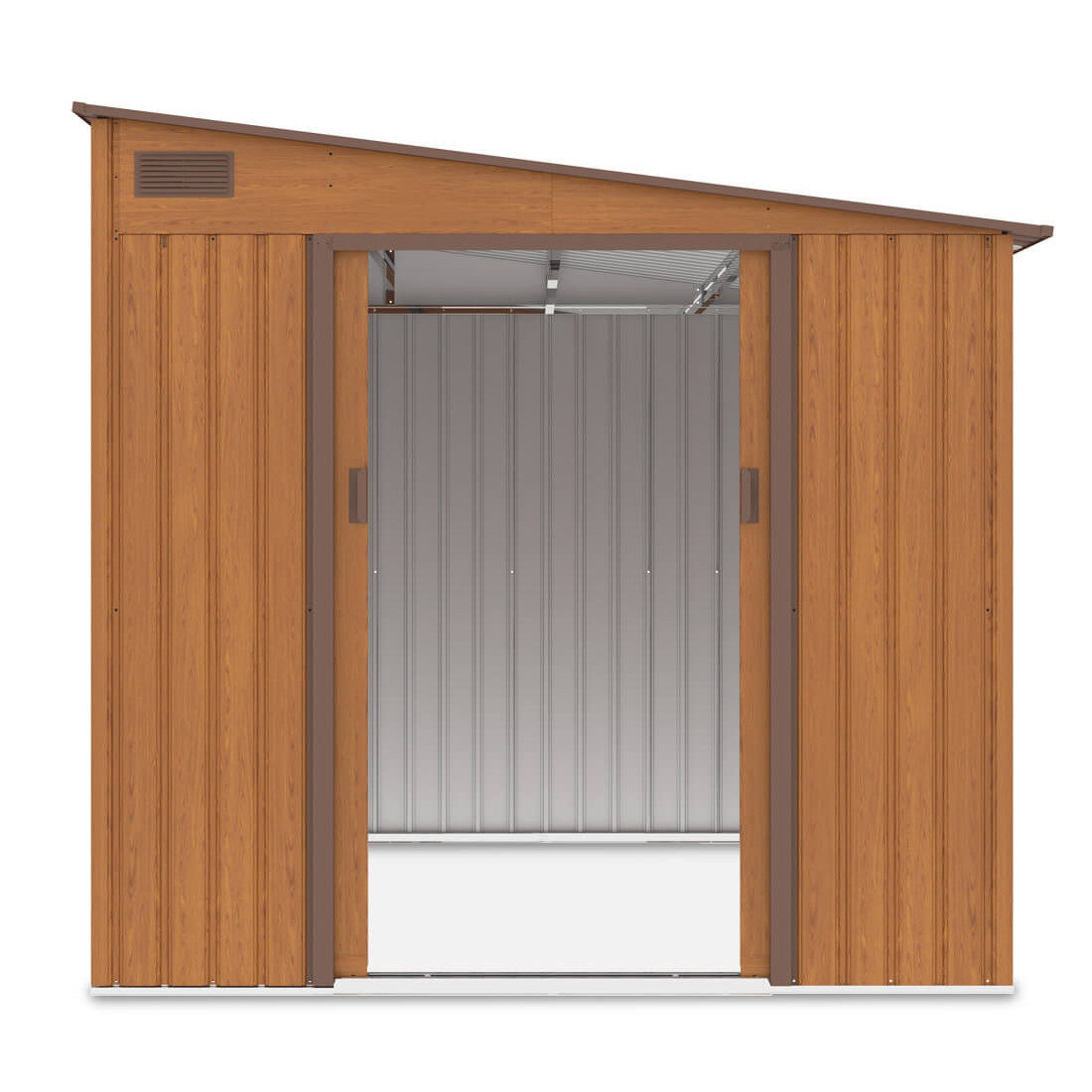 Widok na przód domku narzędziowego z otwartymi drzwiami - JASPER 214x257cm Hardmaister