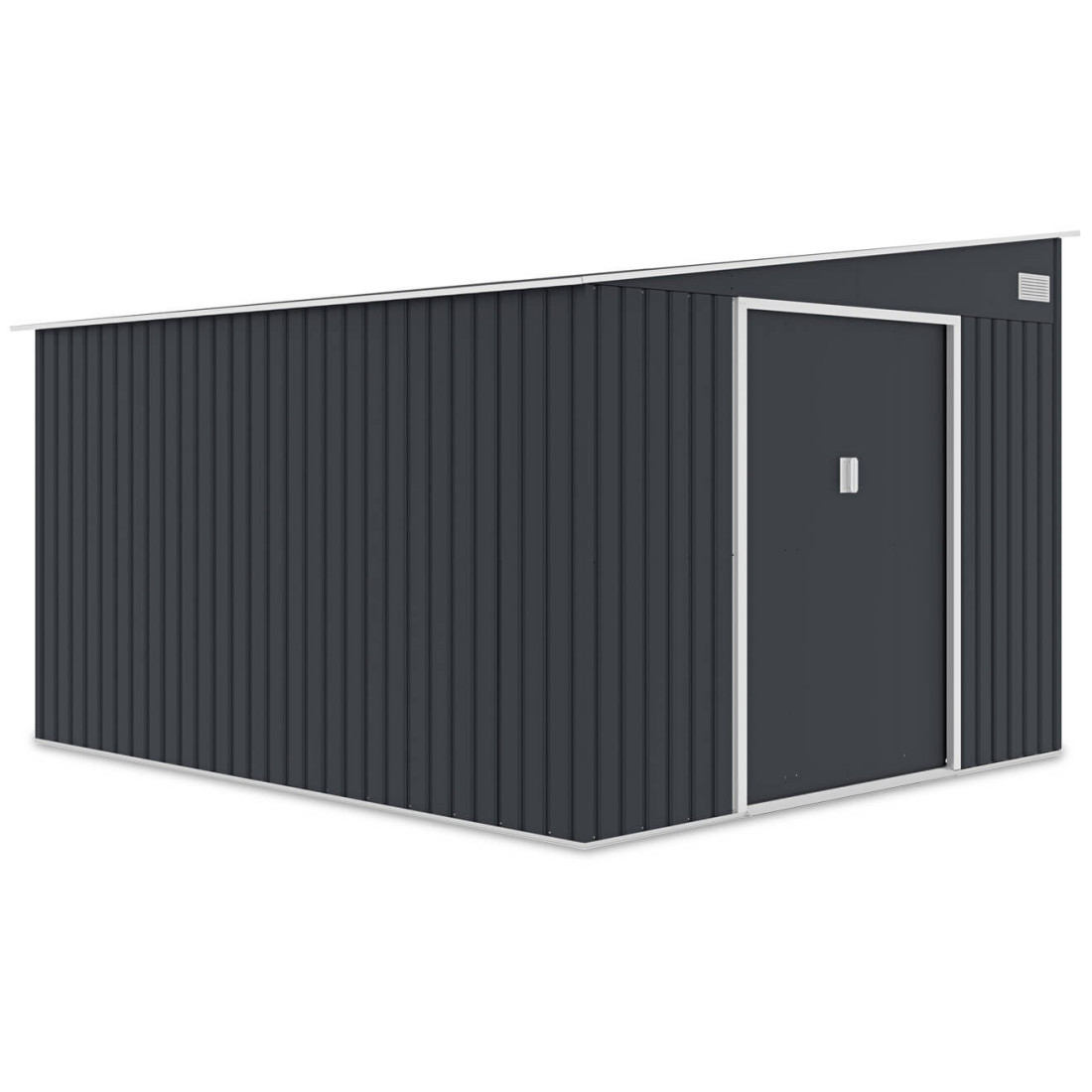 Widok na boczną ścianę domku na narzędzia JASPER 279x321cm Cold Grey