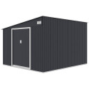 Prawa strona domku narzędziowego Jasper 279x321cm Cold Grey z dachem pochylonym na lewo