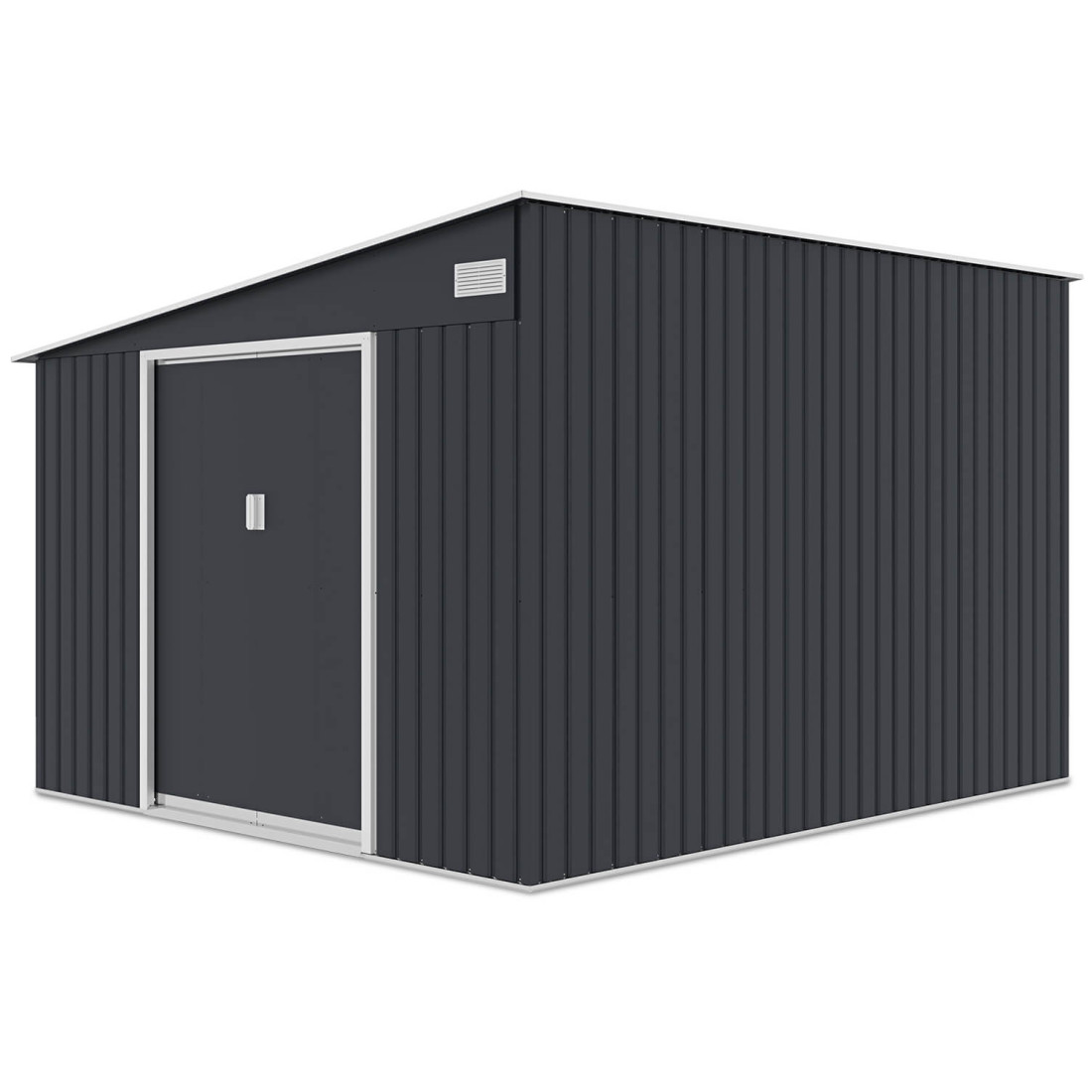 Prawa strona domku narzędziowego Jasper 279x321cm Cold Grey z dachem pochylonym na lewo