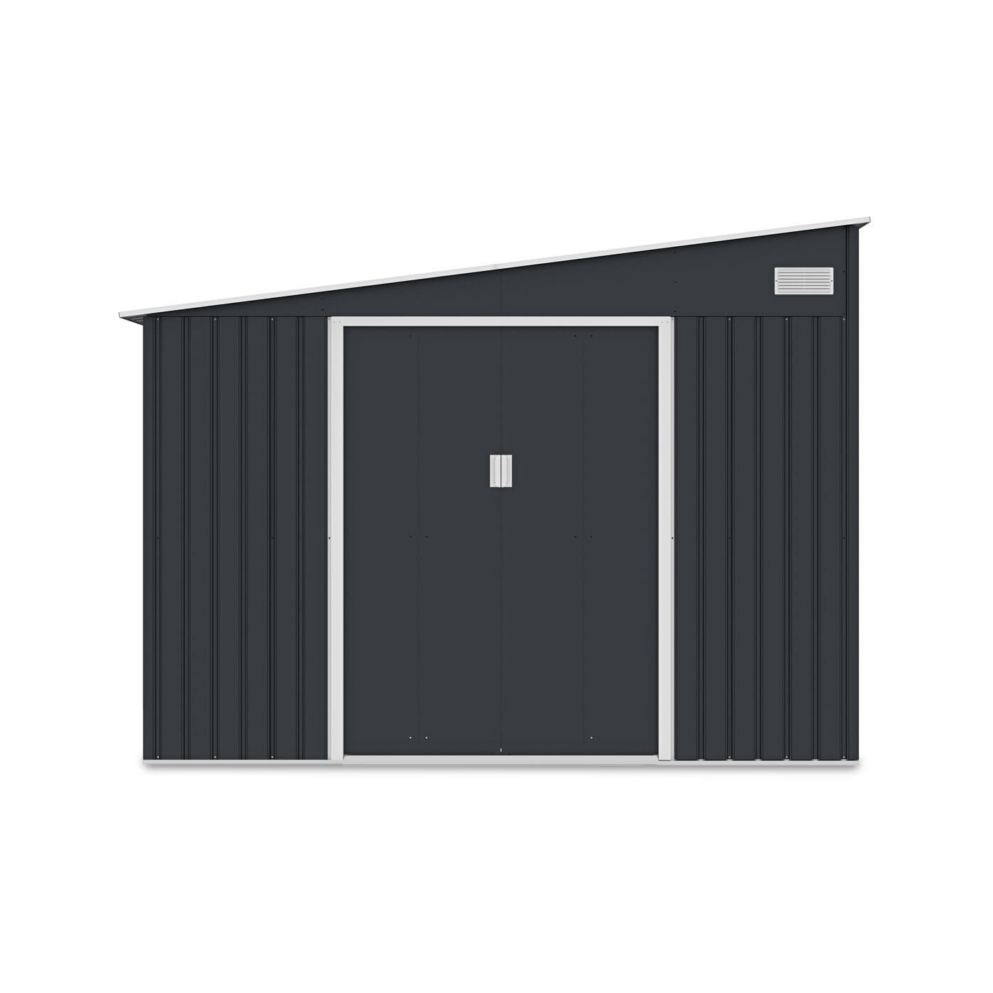 Przód szopy narzędziowej z podwójnymi drzwiami JASPER 279x321 cm Cold Grey