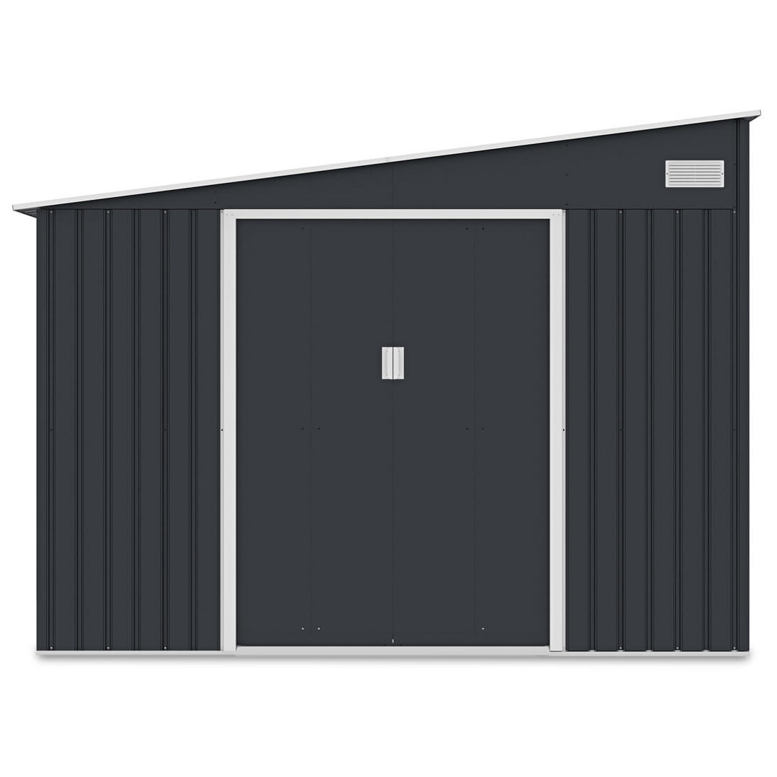 Przód szopy narzędziowej z podwójnymi drzwiami JASPER 279x321 cm Cold Grey