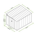 Rycina z wymiarami domku ogrodowego Jasper 279x321cm Hardmaister