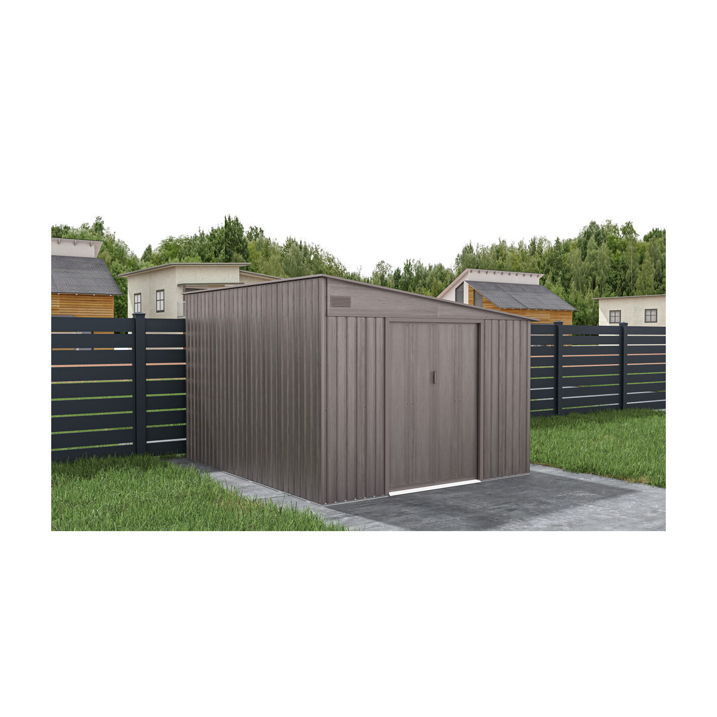 Aranżacja w ogrodzie domku na narzędzia