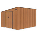 Prawa strona domku narzędziowego Jasper 279x321cm Oak Brown z dachem pochylonym na lewo
