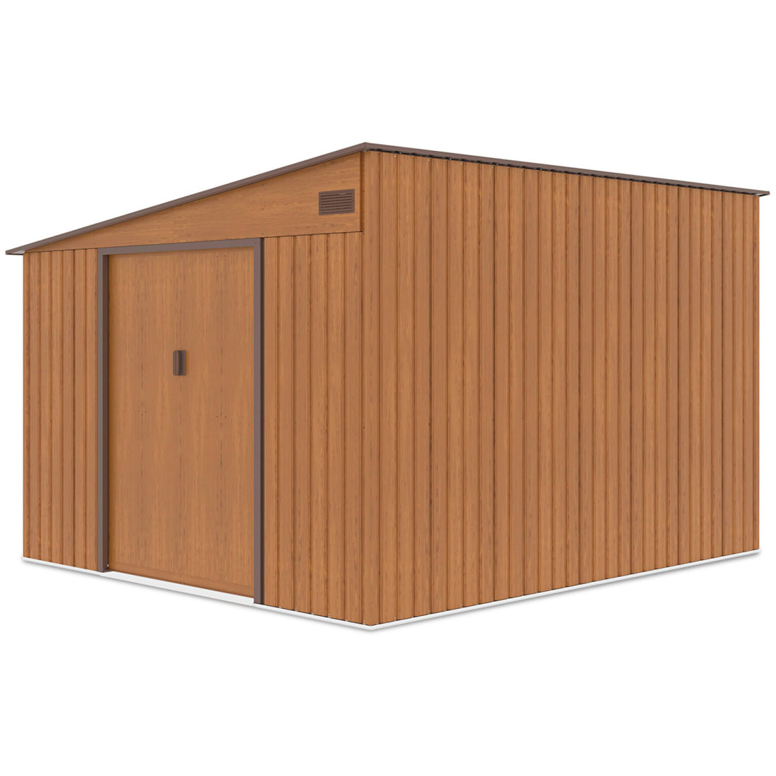 Prawa strona domku narzędziowego Jasper 279x321cm Oak Brown z dachem pochylonym na lewo