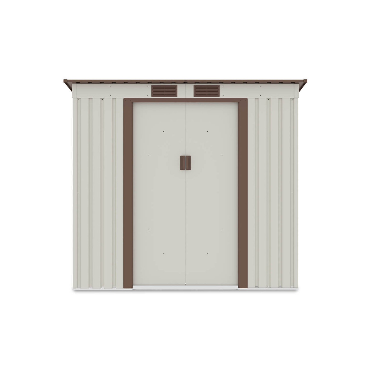 Widok boczny na domek narzędziowy OREGON 201x121cm Beige