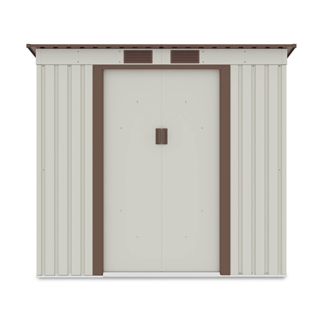 Widok boczny na domek narzędziowy OREGON 201x121cm Beige