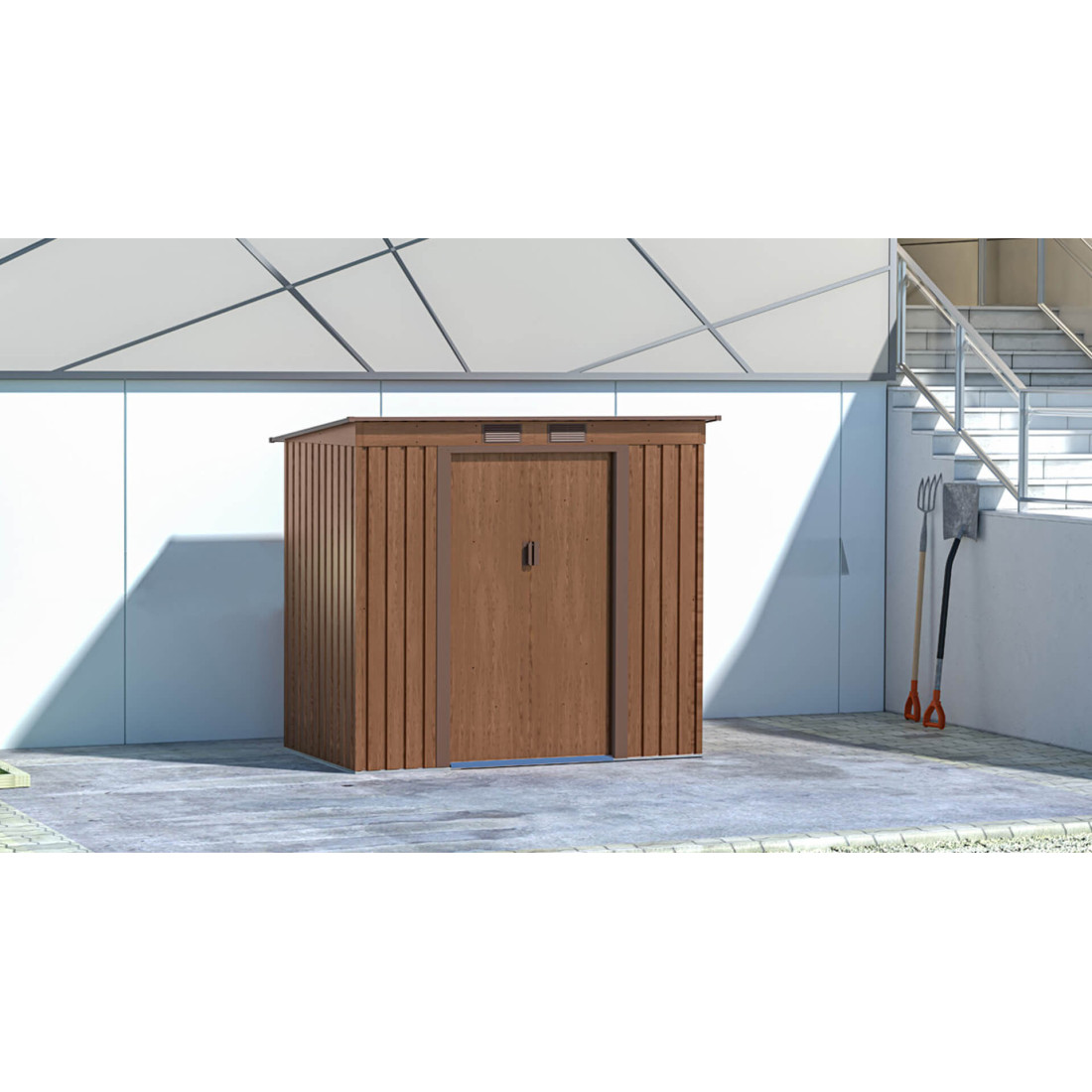 Aranżacja w ogrodzie domku na narzędzia OREGON 201x121cm 