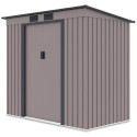 Widok boczny na domek narzędziowy OREGON 201x121cm Warm Grey 