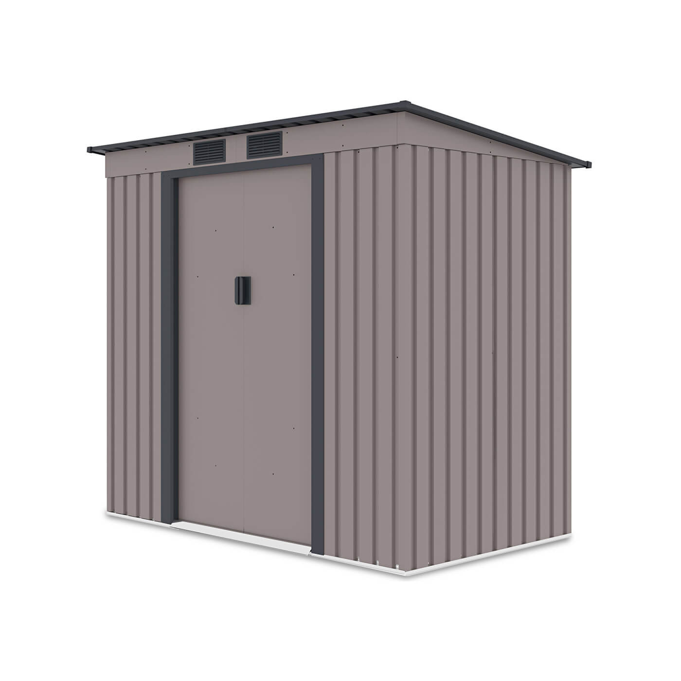 Widok boczny na domek narzędziowy OREGON 201x121cm Warm Grey 
