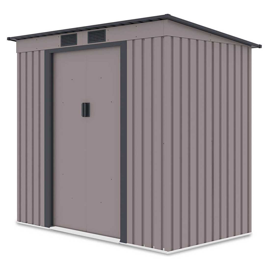 Widok boczny na domek narzędziowy OREGON 201x121cm Warm Grey 