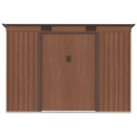 Widok z przodu domku narzędziowego OREGON 261x121cm w kolorze brązowym