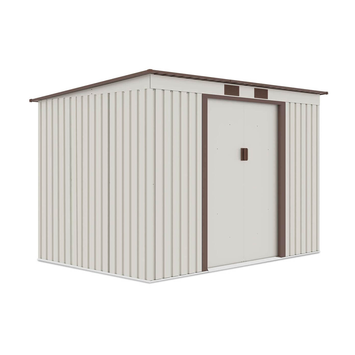 Widok z boku domku narzędziowego OREGON o wymiarach 261x181cm