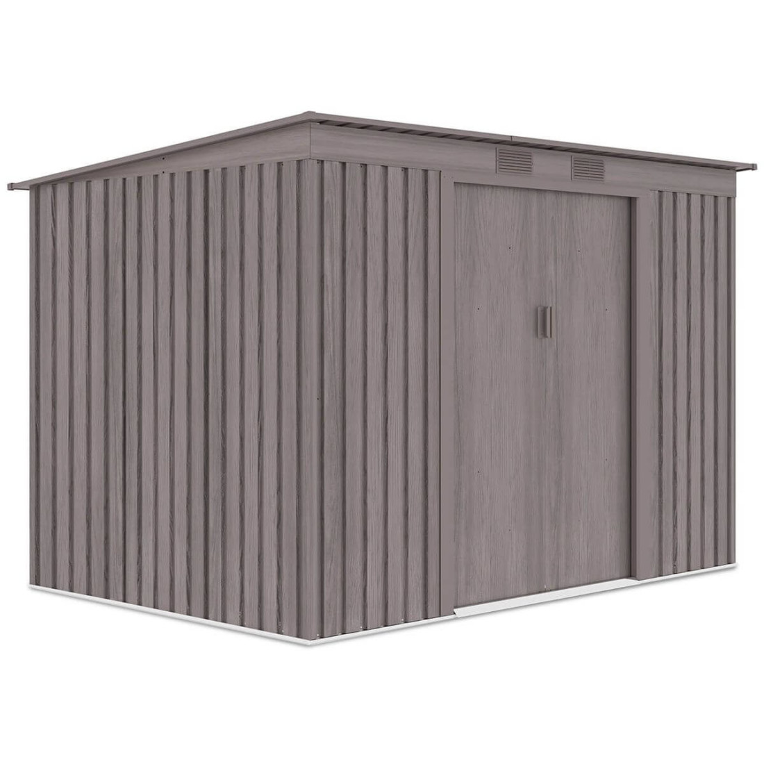 Widok z boku metalowego domku narzędziowego OREGON o wymiarach 261x181cm