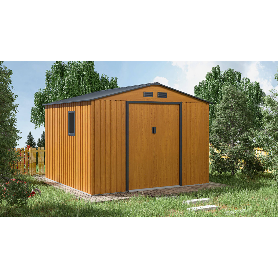 Aranżacja w ogrodzie domku narzędziowego HUDSON 277x255cm - Hardmaister