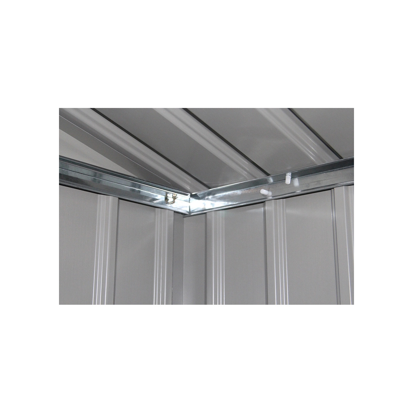 Solidna konstrukcja wewnątrz domku narzędziowego HUDSON 277x255cm Oak Grey