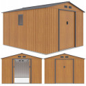 Trzy rzuty domku narzędziowego HUDSON 277x319cm Oak Grey