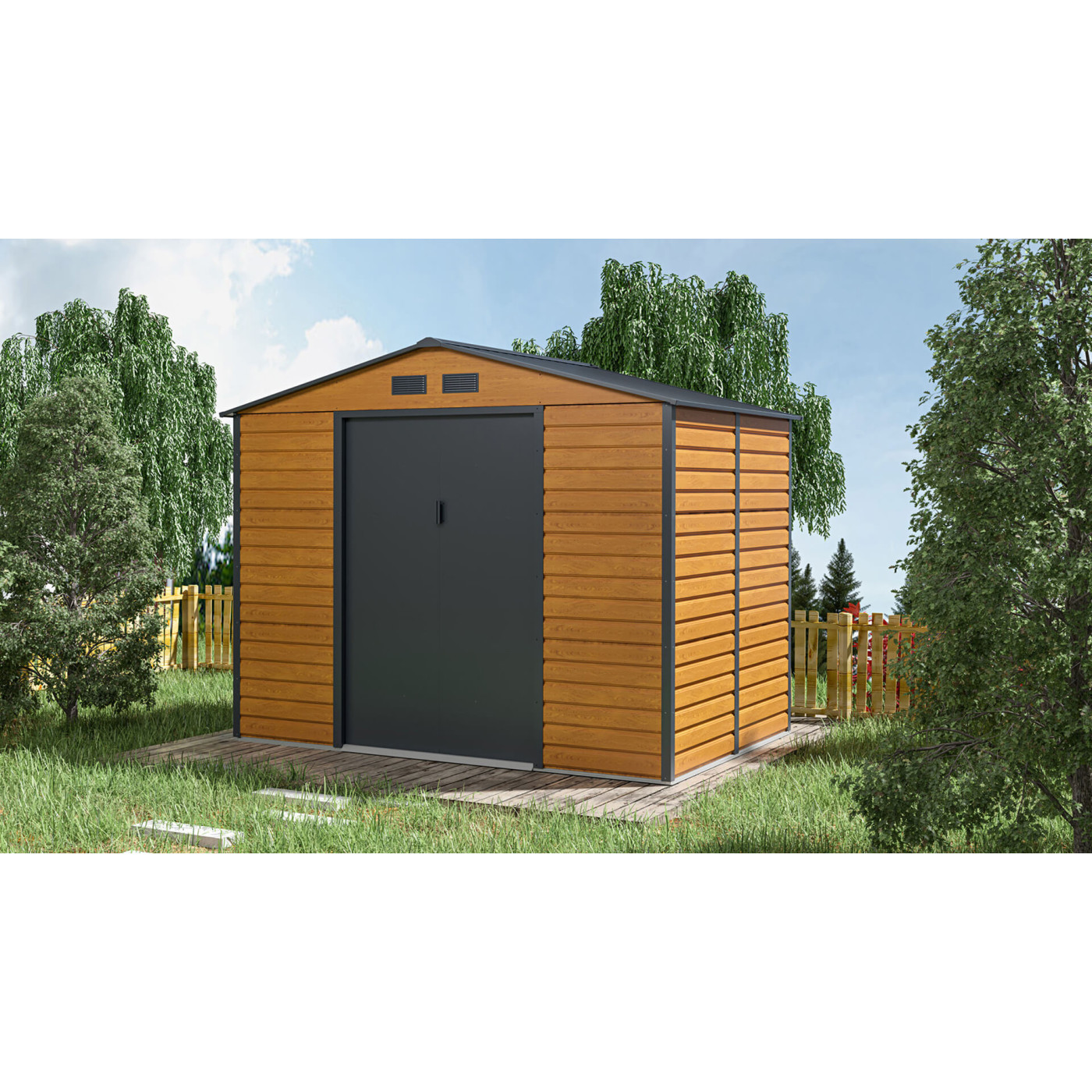 Aranżacja w ogrodzie domku na narzędzia MONTREAL 277x195cm