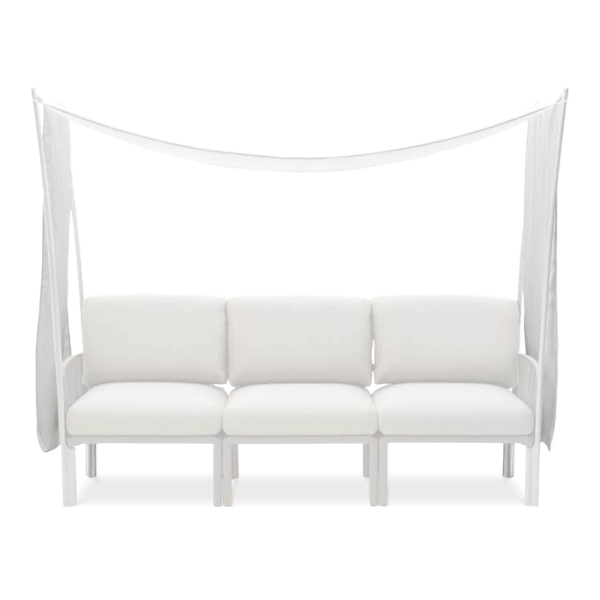 biały baldachim osłona na meble ogrodowe 