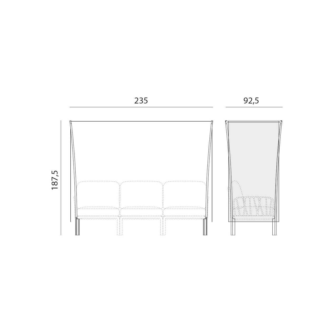 Oslona baldachimowa Ombra kompatybilna z systemem Nardi Komodo 3 Antracite