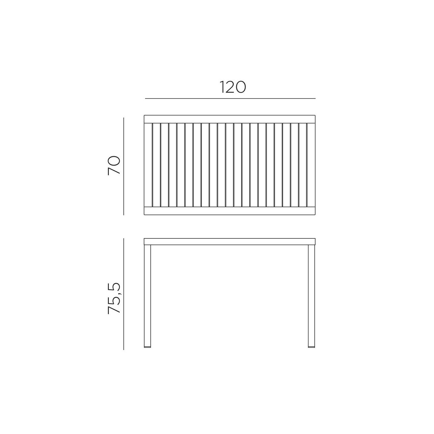 CUBE 120 TABLE ANTHRACITE ANTHRACITE