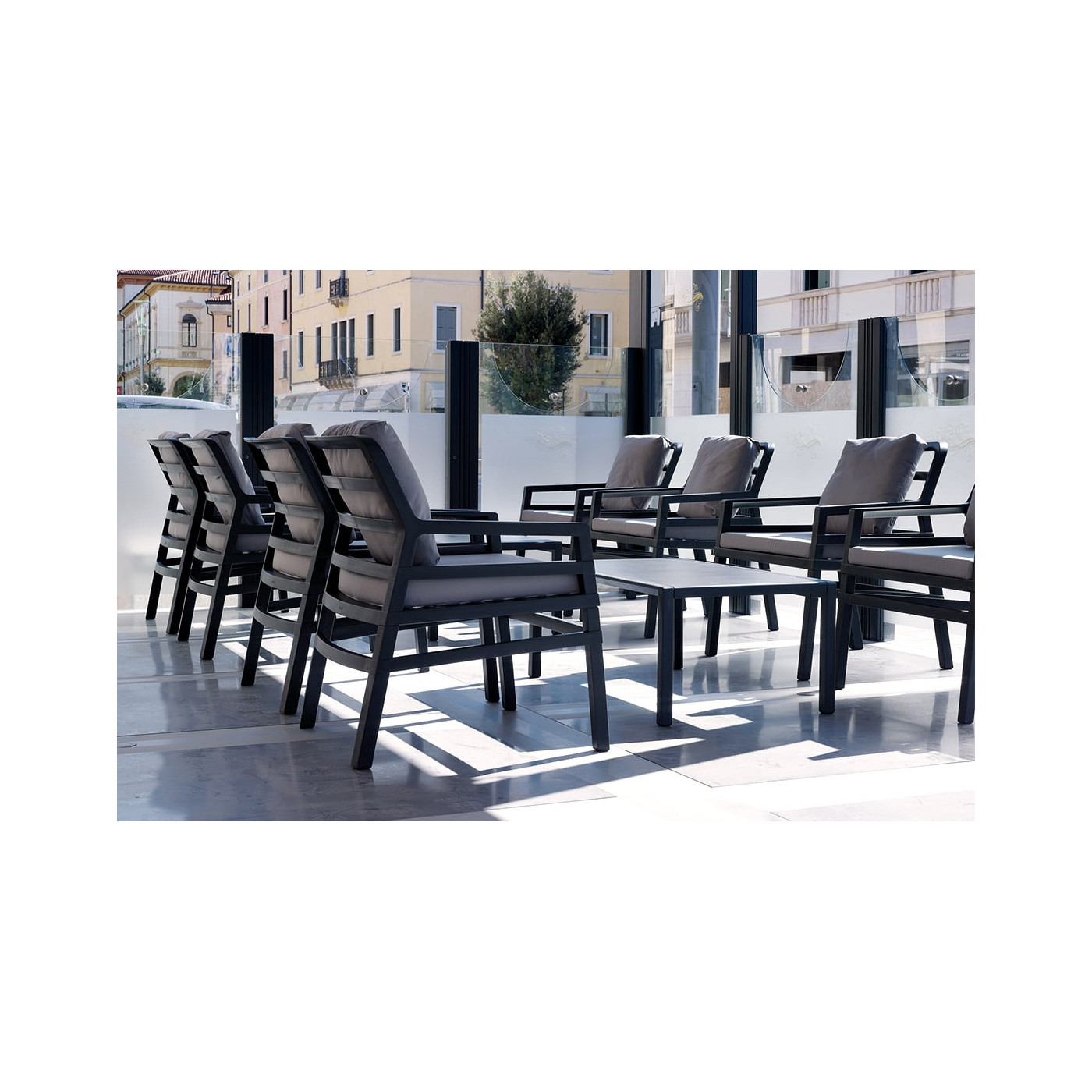 Fotel ogrodowy ARIA Bianco Grigio Sunbrella - Focus Garden