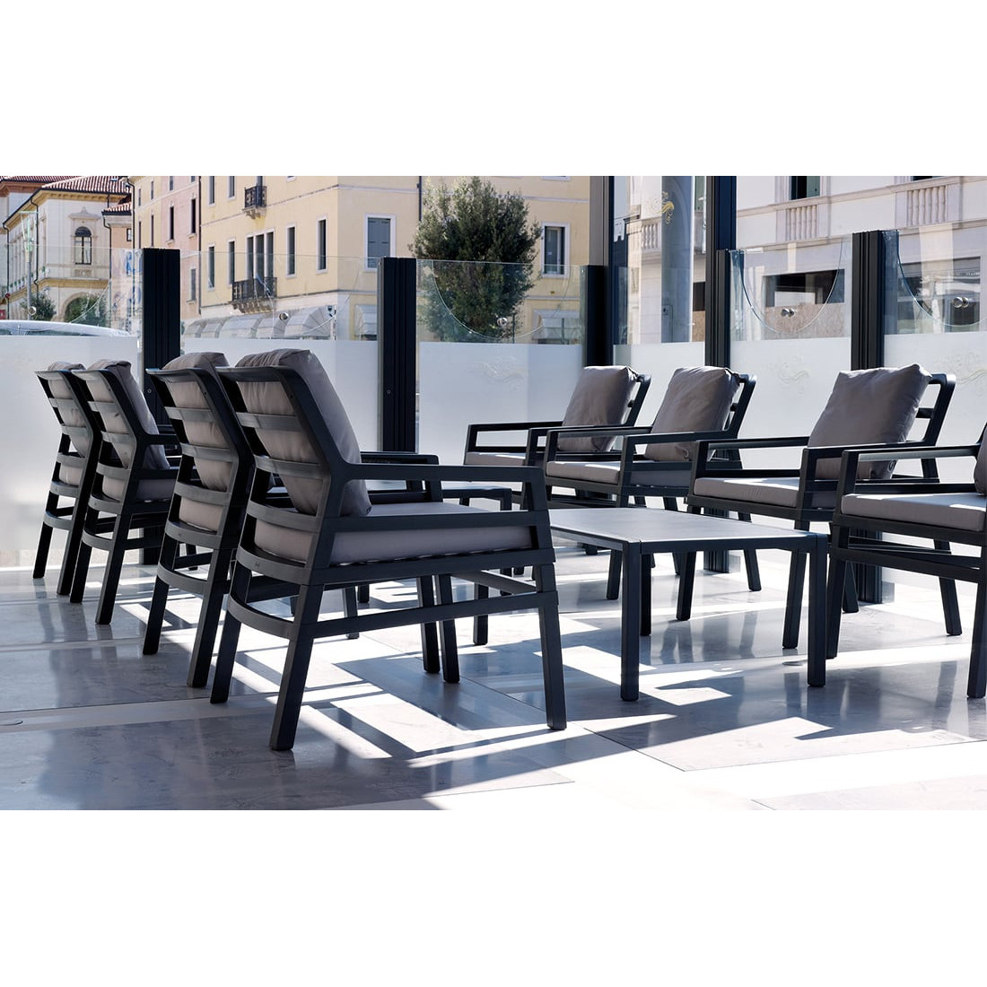 Fotel ogrodowy ARIA Bianco Grigio Sunbrella - Focus Garden