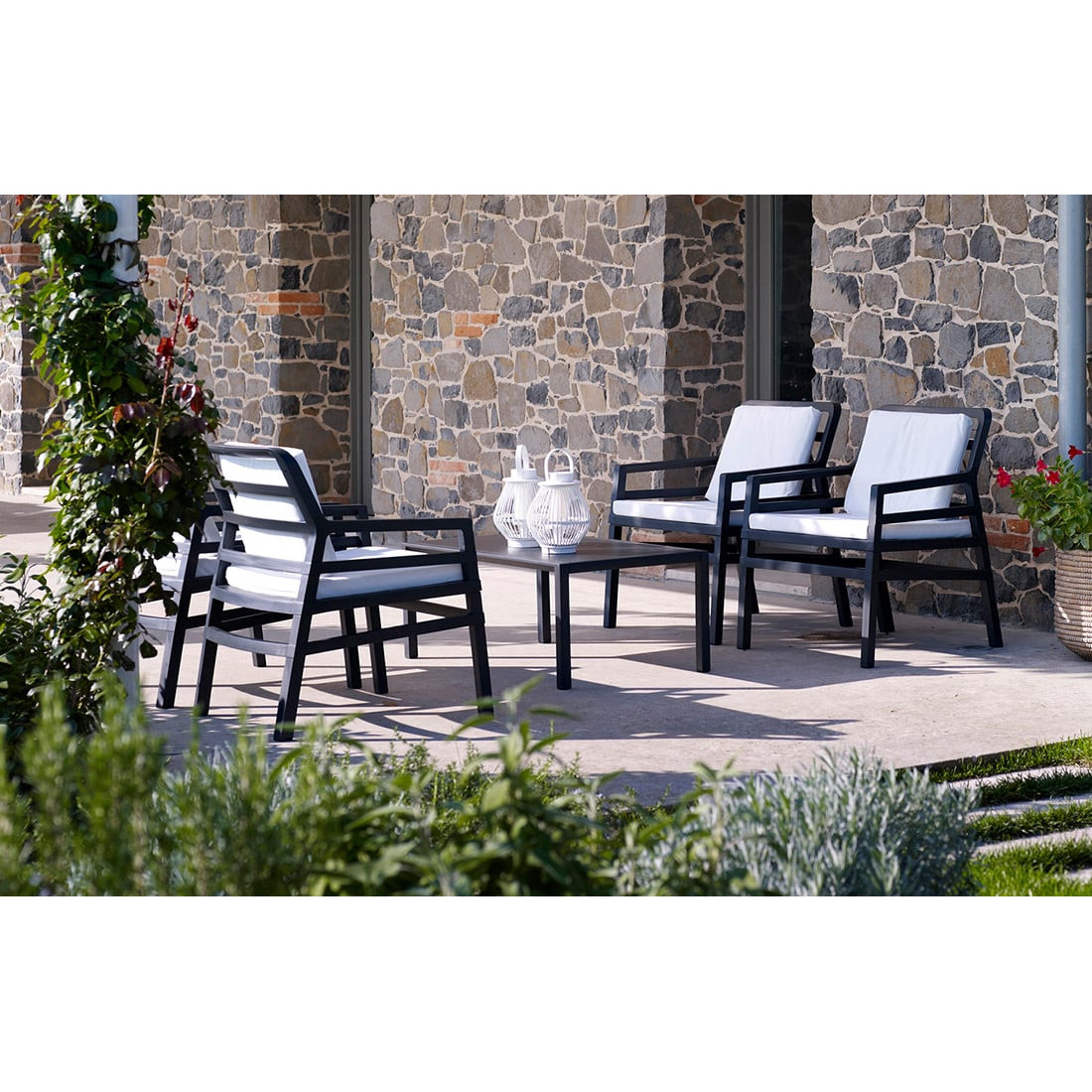 Fotel ogrodowy ARIA Bianco Grigio Sunbrella - Focus Garden