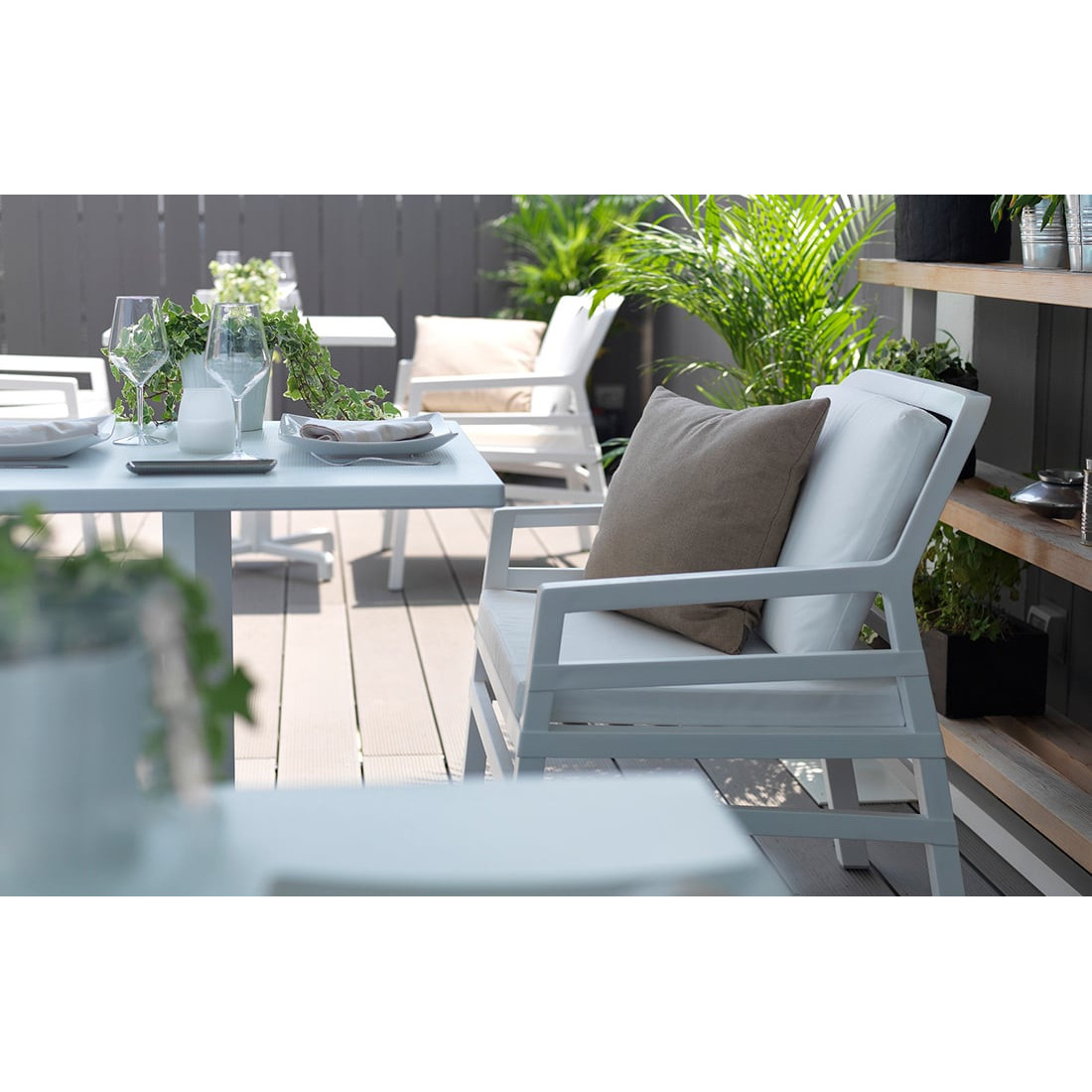 Fotel ogrodowy ARIA Bianco Grigio Sunbrella - Focus Garden