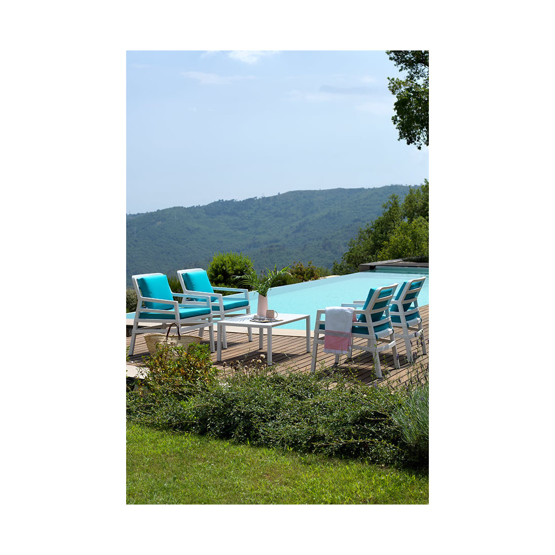 Fotel ogrodowy ARIA Bianco Grigio Sunbrella - Focus Garden