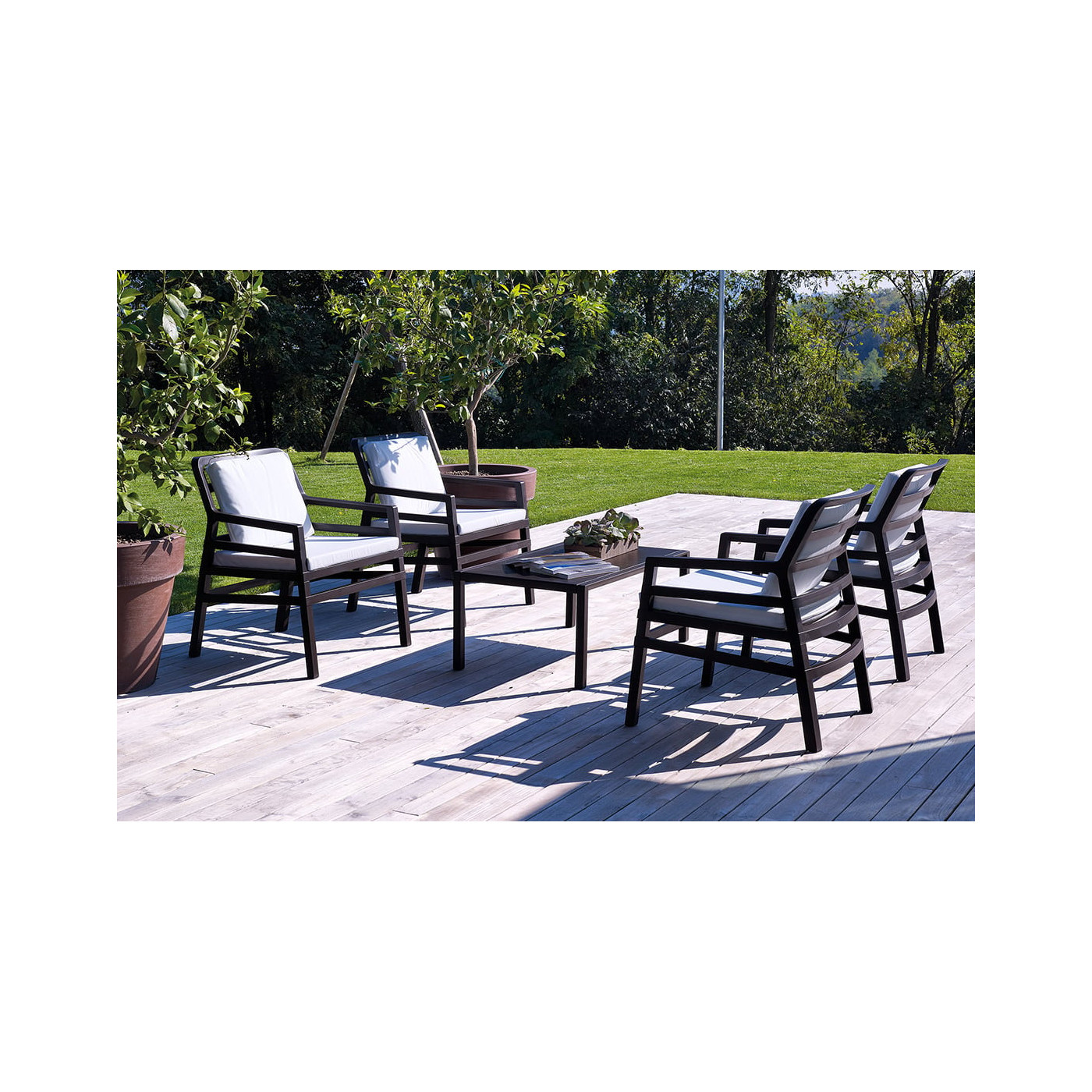 Fotel ogrodowy ARIA Bianco Grigio Sunbrella - Focus Garden